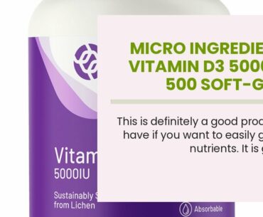 Micro Ingredients Vitamin D3 5000 IU, 500 Soft-gels, Immune Vitamins, Strongly Supports Muscle...