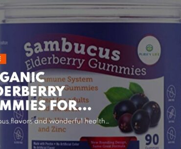 Organic Elderberry Gummies for Adult Kid + Vitamin C, Zinc, Echinacea - Winter Immune Support -...