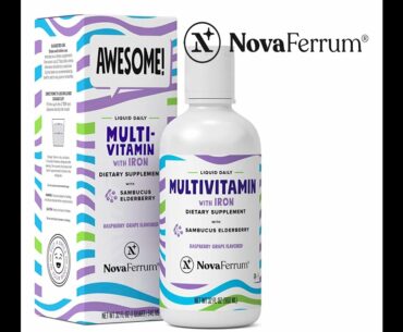 NovaFerrum Liquid Daily Multivitamin with Iron with Sambucus Elderberry (32-Ounce)