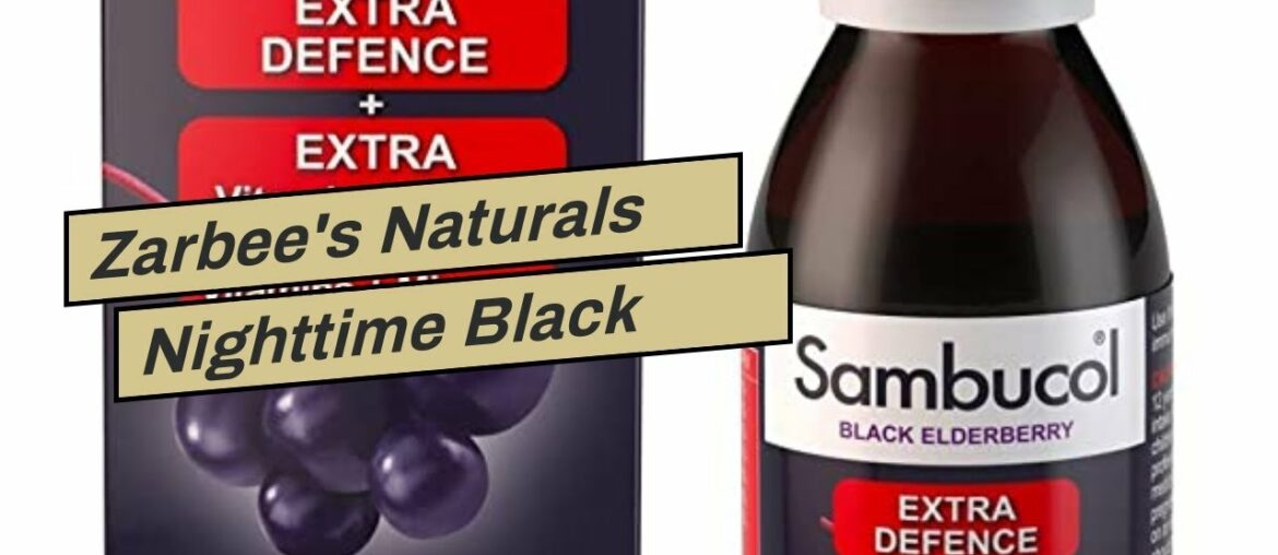 Zarbee's Naturals Nighttime Black Elderberry Immune Support Highly Concentrated Syrup with Mela...