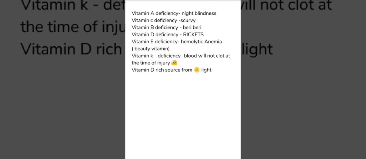 vitamin deficiency problems