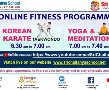 Sri Chaitanya School || Online Korean Karate (Taekwondo) Class Episode -141