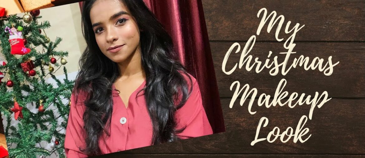 Christmas Makeup Look | Simple and Easy Pinkish Nude Look | Christmas Special |Aiswarya Sreenivasan