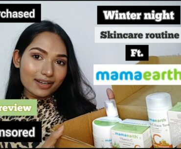 WINTER NIGHT SKINCARE ROUTINE FT. MAMAEARTH | VITAMIN C RANGE | MOST HONEST REVIEW | Uma shil