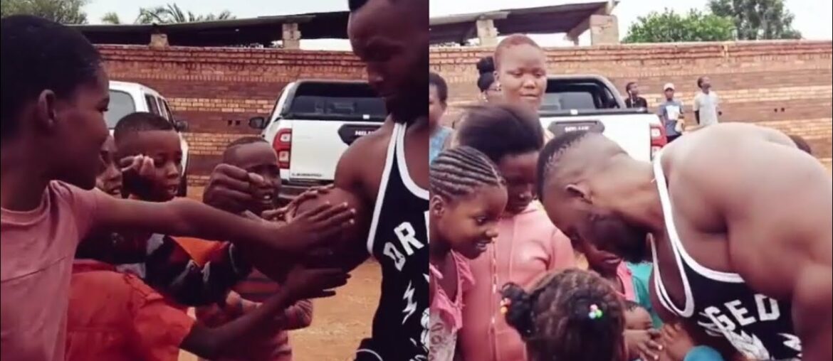 Tough Guy Shows Off His Fake Muscles