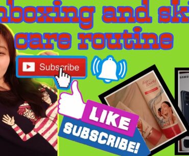 Skincare beauty routine and unboxing samsung galaxy A12