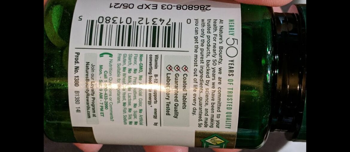 REVIEW Vitamin B12 by Nature's Bounty, Vitamin Supplement, Supports Energy Metabolism and Nervo...