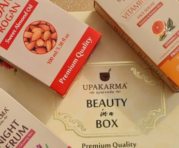 WINTER SKINCARE UPAKARMA AYURVEDA - beauty in a box VITAMIN C SERUM|BADAM ROGAN| SAFFRON NIGHT SERUM