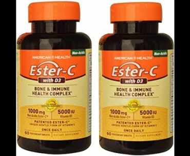 REVIEW Ester-C Vitamin C 1000 mg Coated Tablets, 120 Count, Immune System Booster, Stomach-Frie...