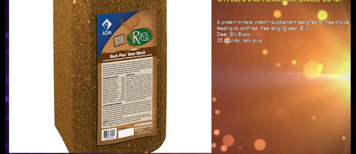 ADM ANIMAL NUTRITION 81732AAA6A Deer/Elk Block, 25 lb.