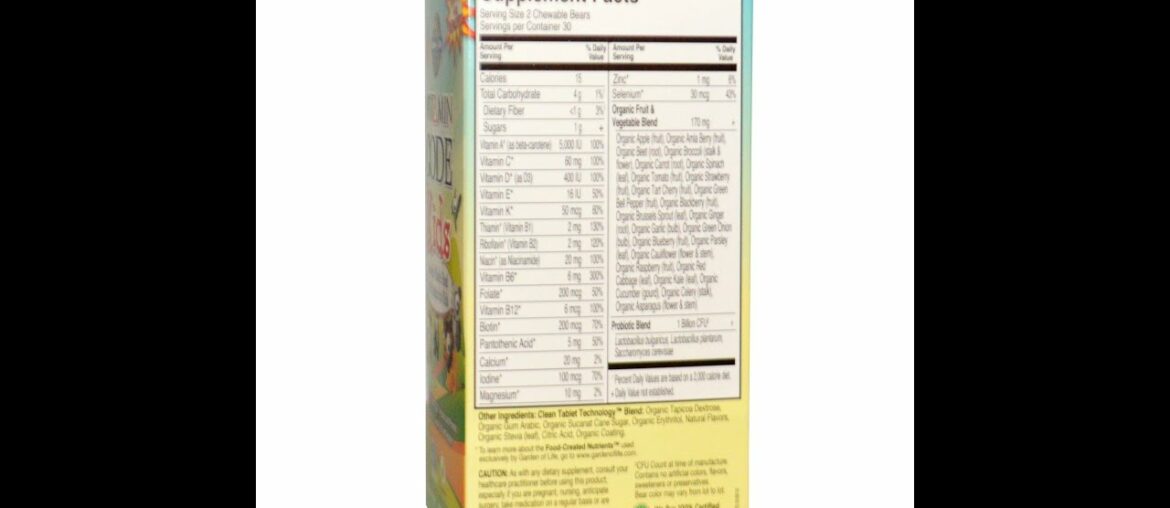 REVIEW Garden of Life Vegetarian Multivitamin Supplement For Kids, Vitamin Code Kids Chewable R...
