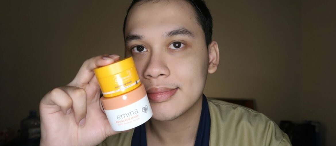Review Masker Vitamin C Wardah C-defense waterclay & emina 2 in 1 Scrub Mask