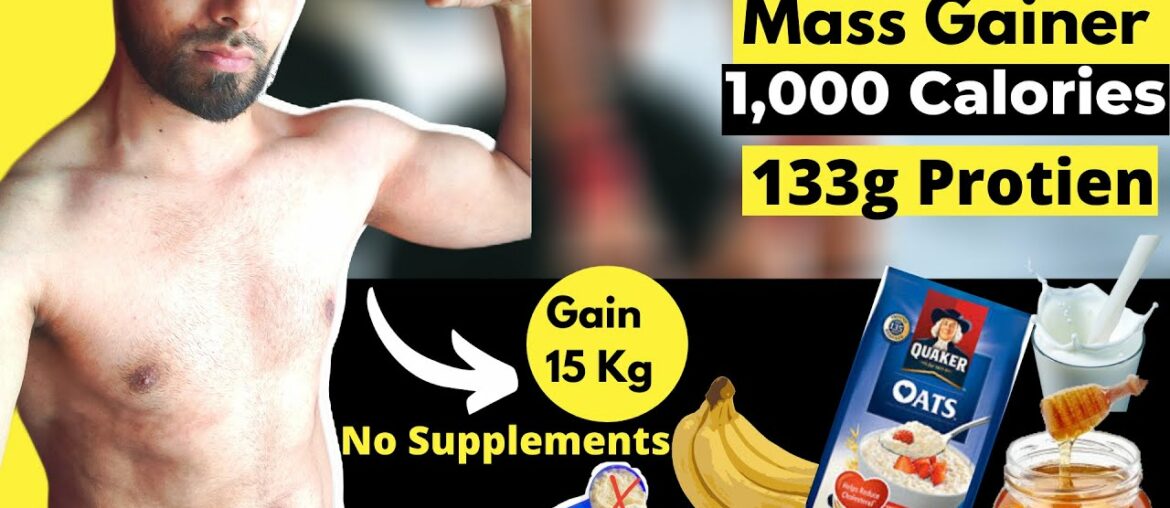 Homemade MASS GAINER SHAKE for Muscle Mass & BULKING (1000 Calories) | Indian Bodybuilding Diet 2021