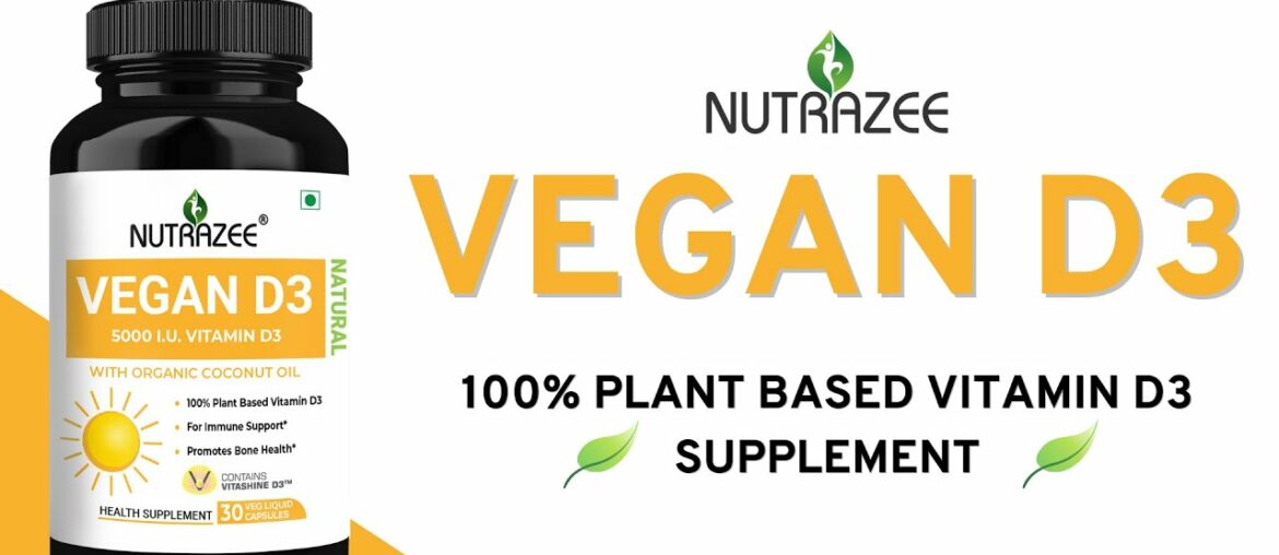Nutrazee Vegan Vitamin D3 Supplement, 5000 I.U. Plant Based From Lichen
