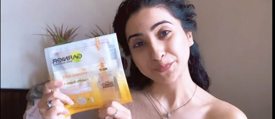 Garnier Skin Naturals, Fresh Mix Vitamin C, Face Serum Sheet Mask Review & Demo| Harshita Rawat