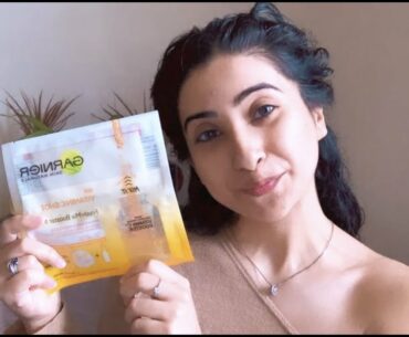 Garnier Skin Naturals, Fresh Mix Vitamin C, Face Serum Sheet Mask Review & Demo| Harshita Rawat