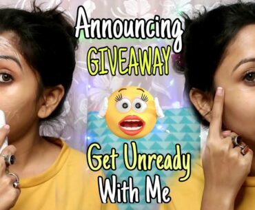 GIVEAWAY ANNOUNCEMENT | Get Unready With Me | Skincare Routine With Mamaearth Vitamin C Range