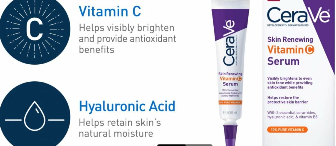 CeraVe Vitamin C Serum with Hyaluronic Acid |Skin Brightening Serum for Face /Amazon Beauty Products