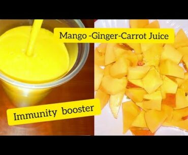 HOW TO MAKE: MANGO-GINGER-CARROT JUICE, TRIPLE THREAT IMMUNITY BOOSTER-VEGAN SUMMER DRINKS
