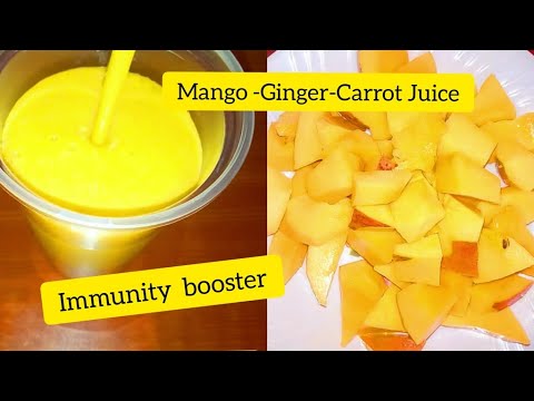 HOW TO MAKE: MANGO-GINGER-CARROT JUICE, TRIPLE THREAT IMMUNITY BOOSTER-VEGAN SUMMER DRINKS