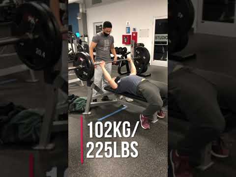 102kg/225lbs Bench Press x 6 Reps | Road to 143kg/315lbs #short