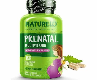 NATURELO Prenatal Multivitamin with DHA, Natural Iron, Folate, Plant Calcium - Vegan, Vegetarian -
