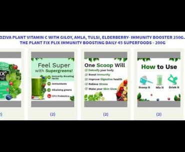 OZIVA PLANT VITAMIN C WITH GILOY, AMLA, TULSI, ELDERBERRY  AND PLANT FIX PLIX IMMUNITY BOOSTER