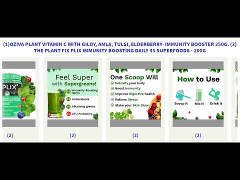 OZIVA PLANT VITAMIN C WITH GILOY, AMLA, TULSI, ELDERBERRY  AND PLANT FIX PLIX IMMUNITY BOOSTER