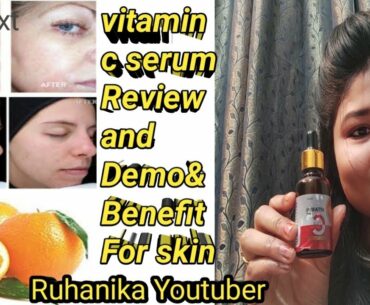 Skin care--- Vitamin C Face Serum Honest  Review & Demo & Benefit|| Acne Remove|| Ruhanika Youtuber