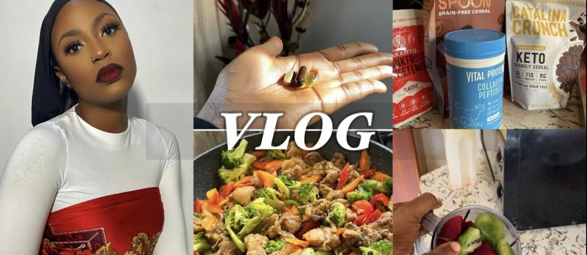 VLOG || What I eat in a Day +Vitamins, Opening Up About My Condition, Cooking with me, Grocery Haul.