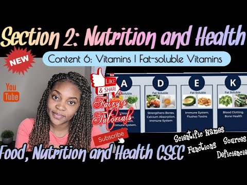 Fat-soluble Vitamins| Scientific Names| Sources| Deficiencies| Functions | Food Nutrition and Health
