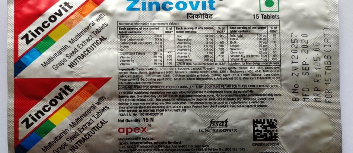Zincovit Tablet Use (Multivitamin, Multimineral) = Best* Multivitamin Health Supplement + Covid 19