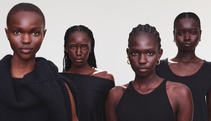 Models in black clothing