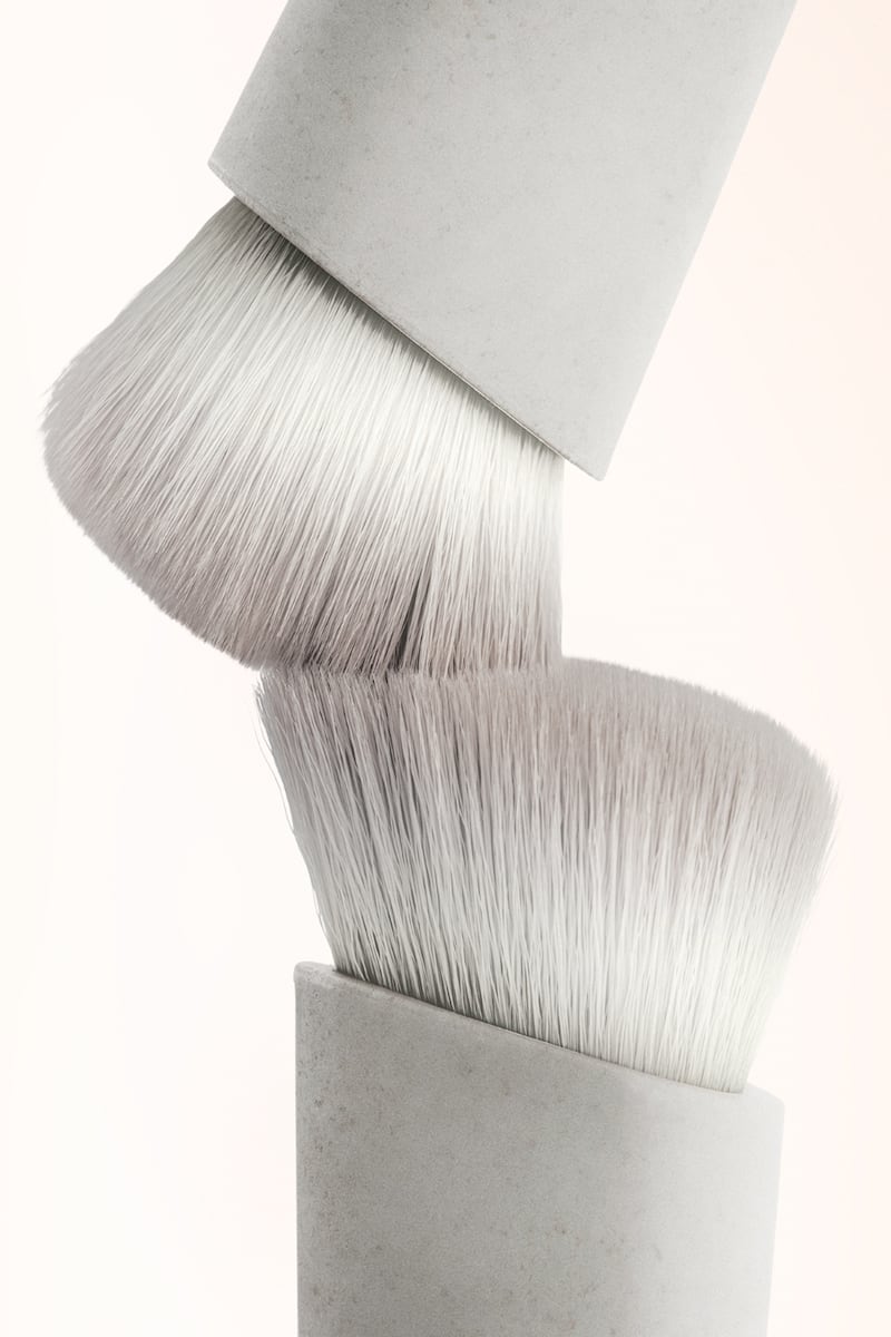 Makeup brush close-up shot