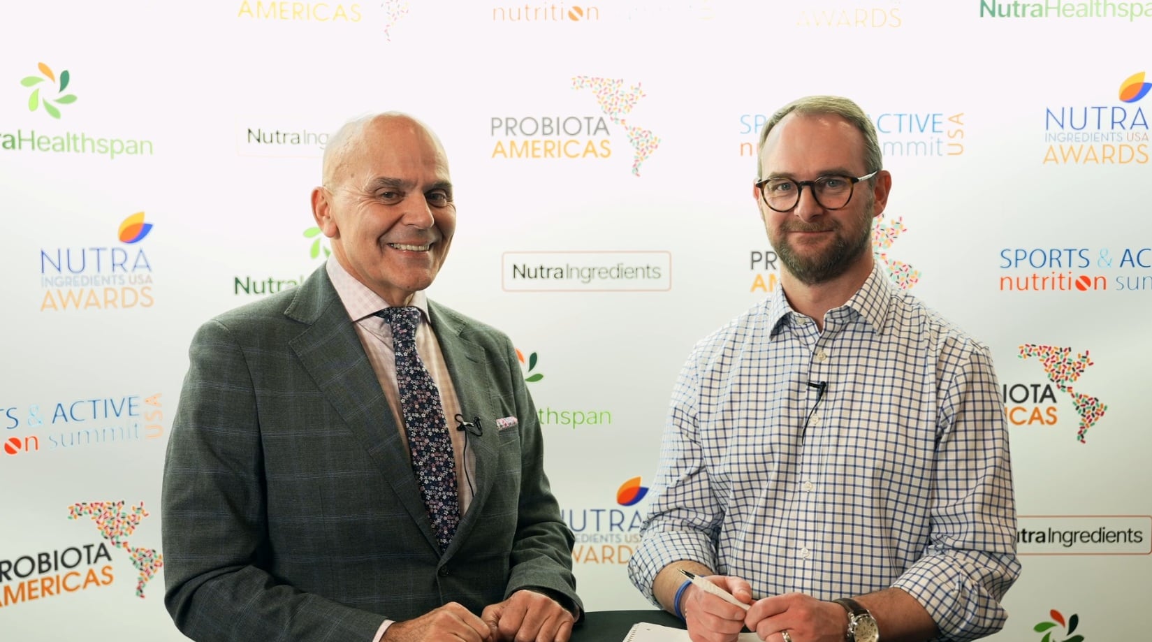 George Paraskevakos, executive director of IPA (left) speaks with NutraIngredients at SupplySide Global 2025