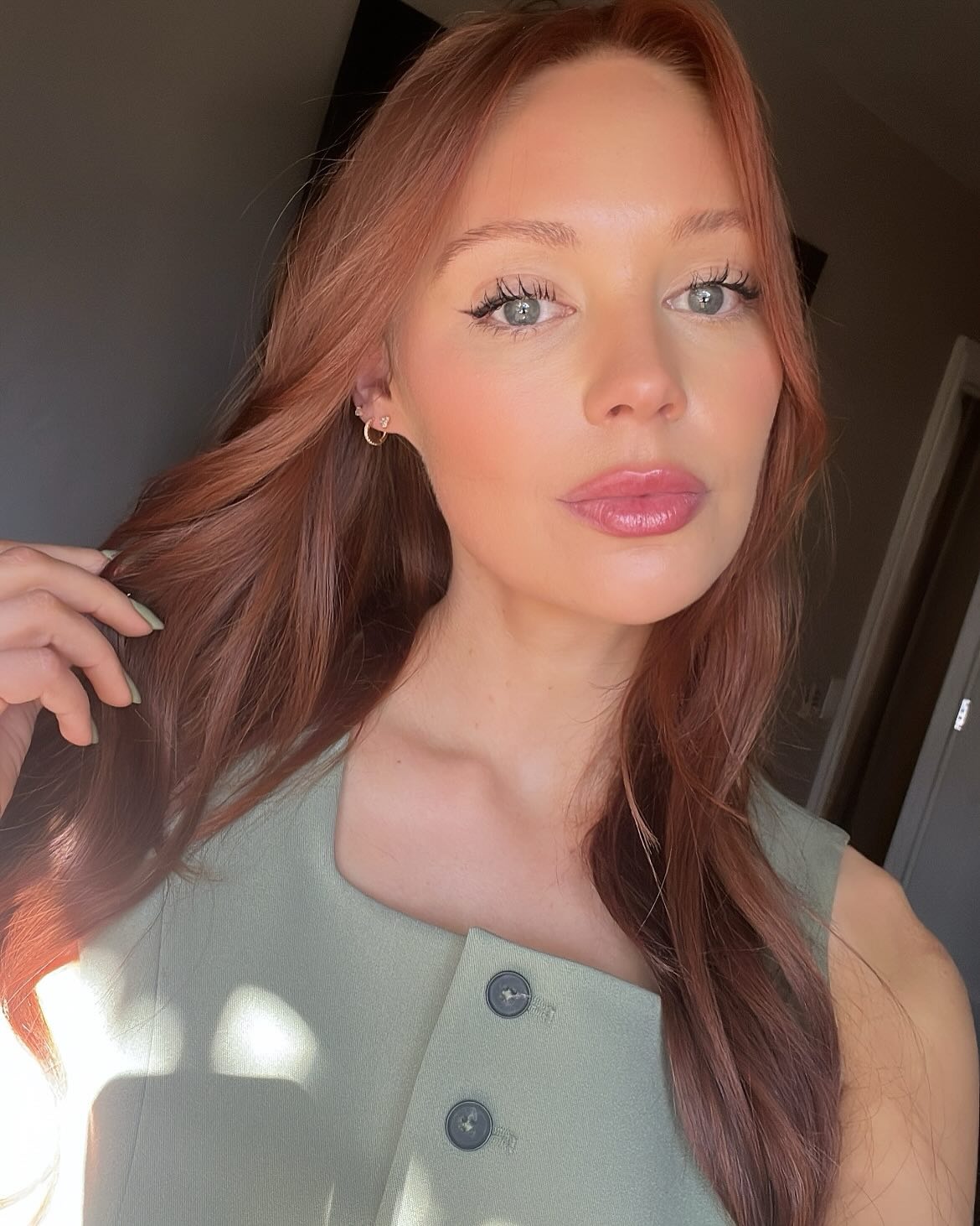 Beauty director Erin Jahns with smooth, glowing skin.