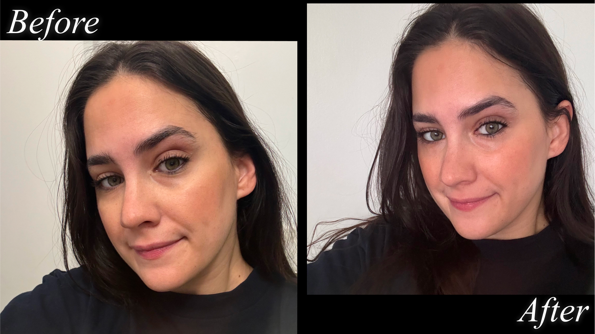 Fashion E-Commerce Editor before and after testing the Victoria Beckham Beauty Satin Kajal Liner.
