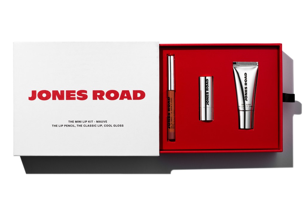 Jones Road Mini Lip Kit in Mauve, including The Lip Pencil, The Classic Lip, and Cool Gloss.