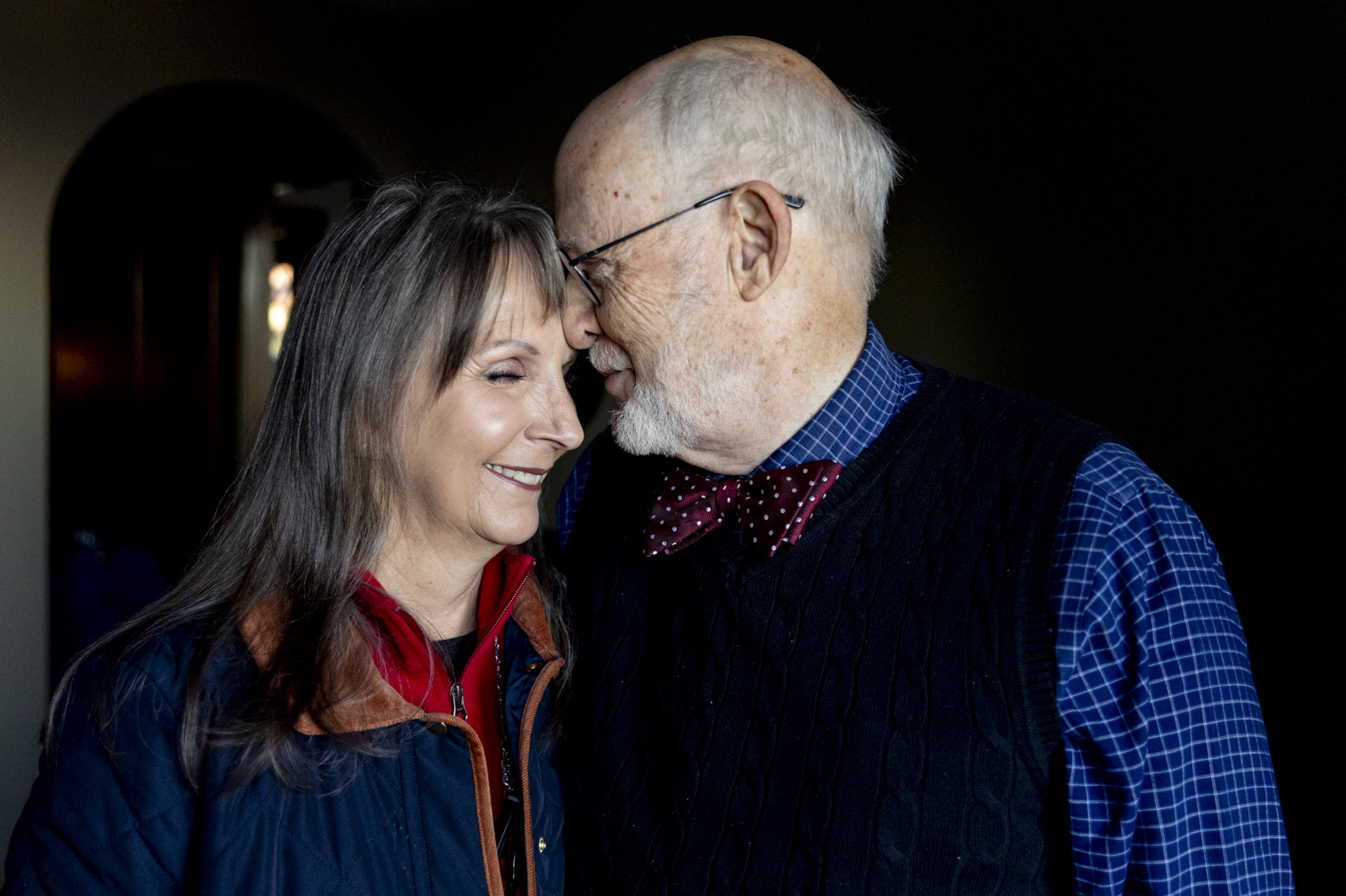 A couple finds solace and joy in one another on a foggy October morning in Maysville, Kentucky.