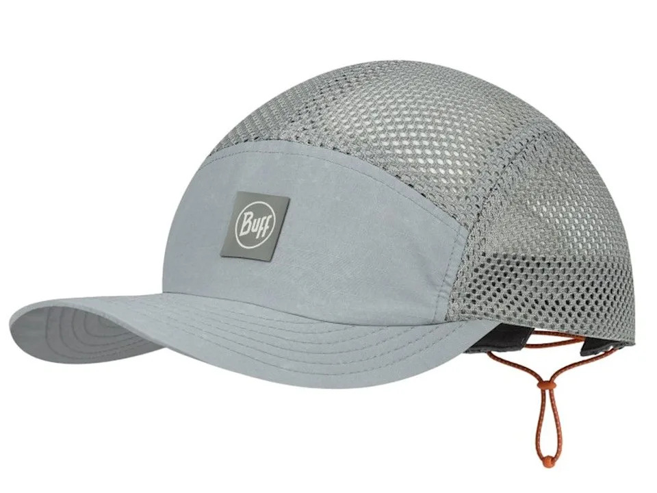  The Buff Five Panel Go Cap’s lightweight fabric wicks away sweat and allows air flow, all while adding SPF 50 protection.