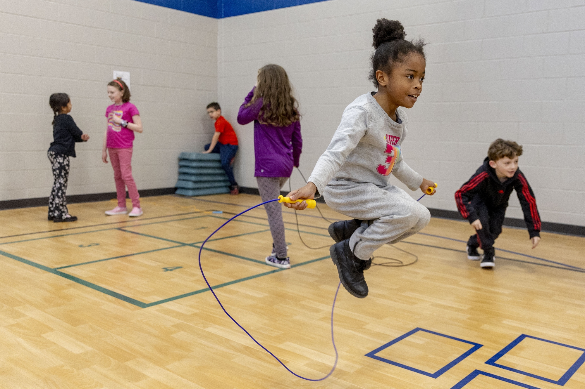 Schickler Elementary students celebrate and enjoy using the new multi-purpose room and gymnasium on Friday, Jan. 10, 2025 in Lapeer.