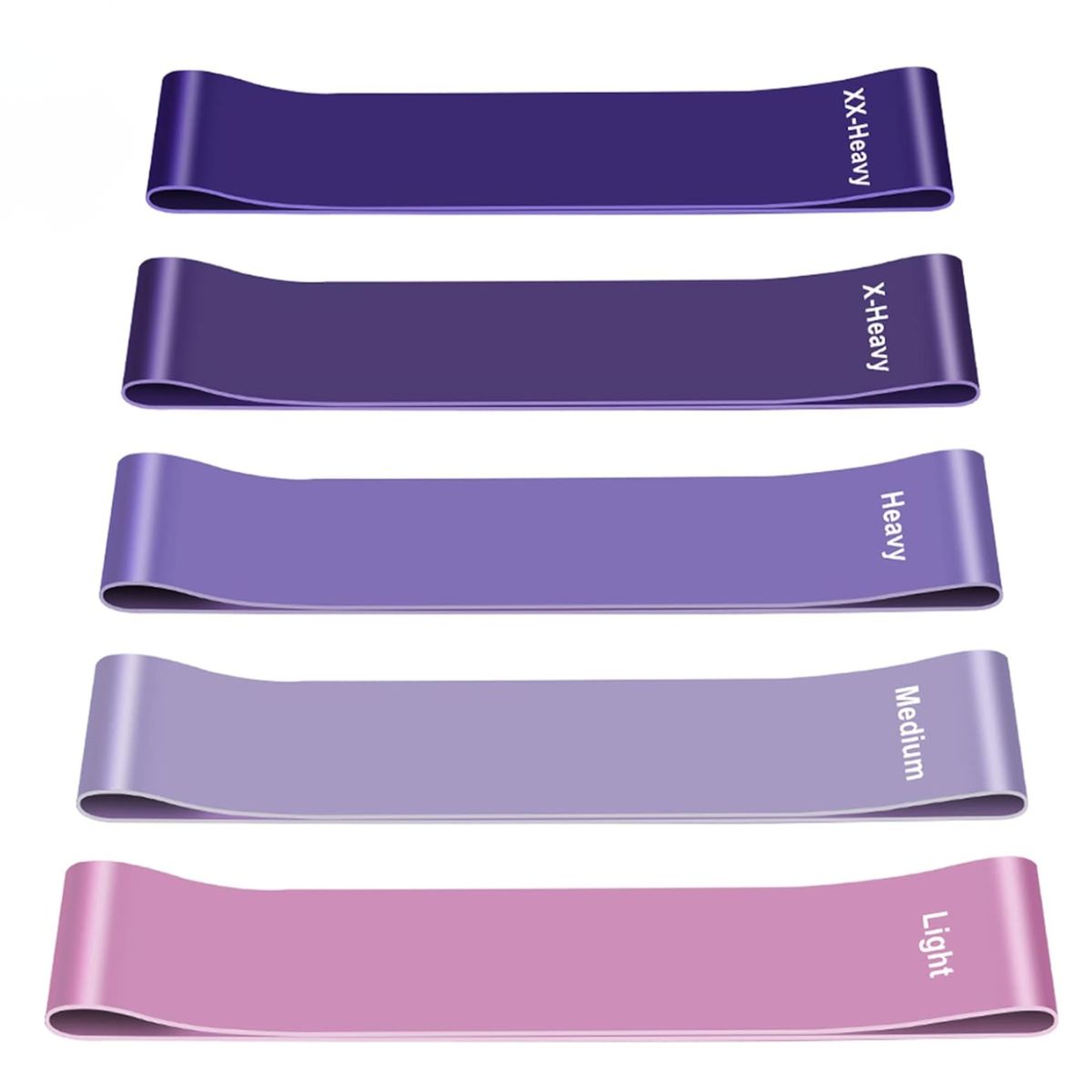 Resistance Bands [set of 5], Resistance Band for Women and Men, Skin-Friendly Resistance Fitness Exercise Loop Bands 5 Levels for Legs and Glutes,arms,pilates,yoga-Carry Bag Included