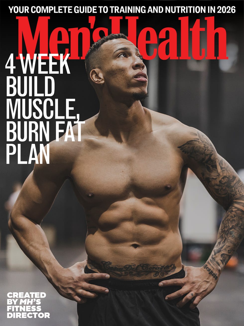 mens health magazine cover featuring fitness content