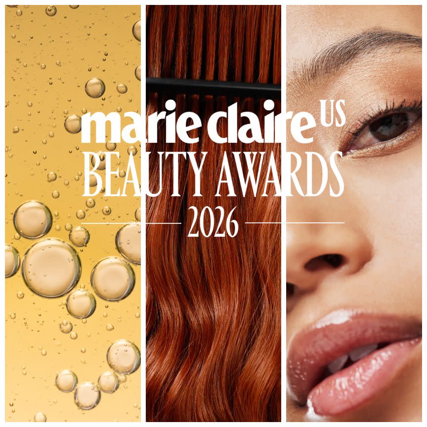  Collage of skin hair and makeup for the marie claire beauty awards 2026. 