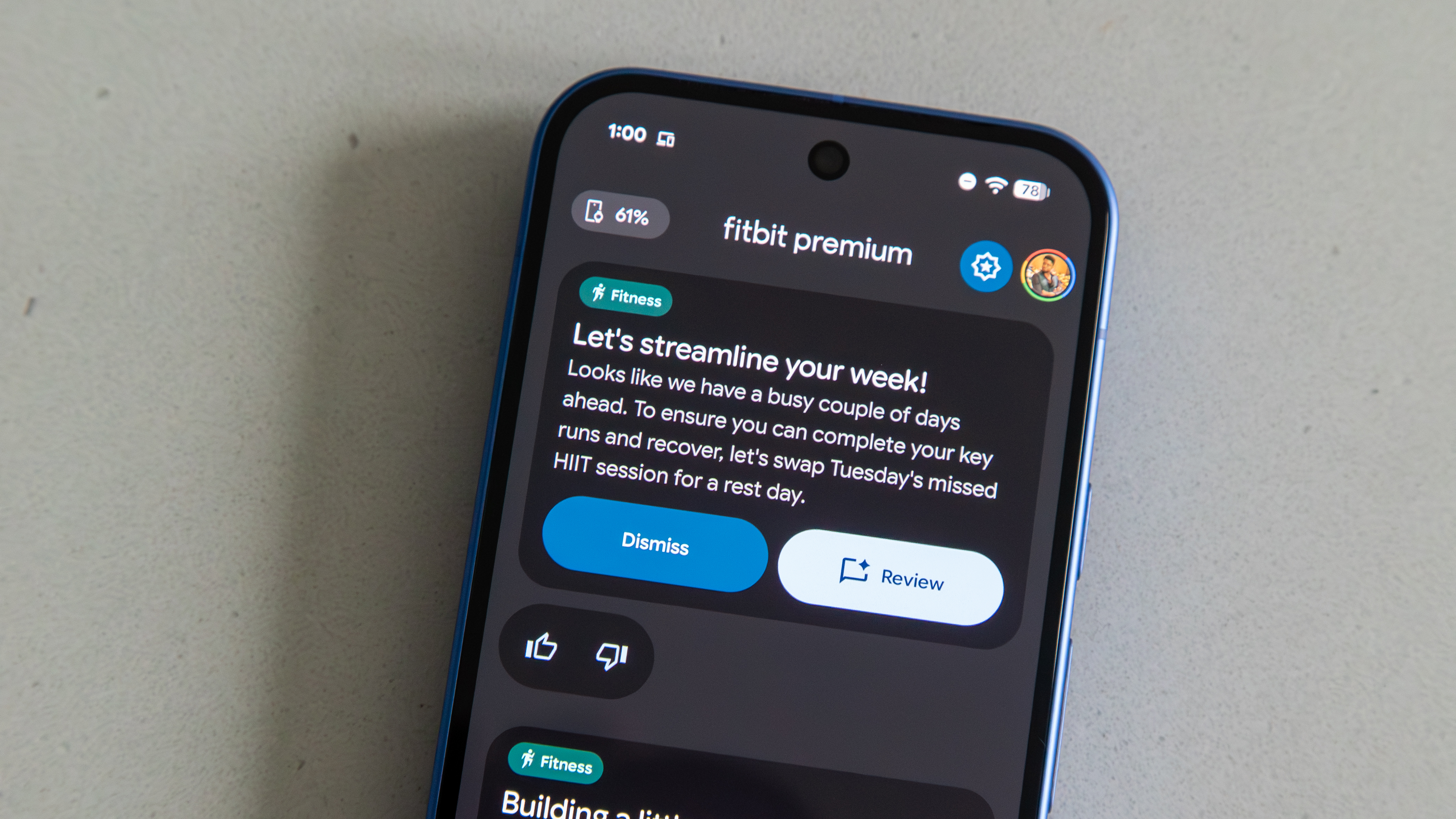 Fitbit personal health coach AI fitness suggestion