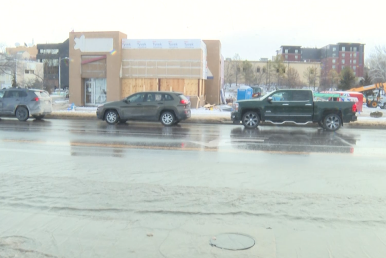 Water main breaks near Crunch Fitness on Providence