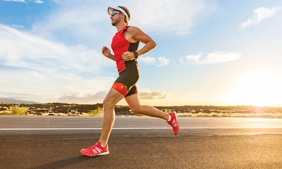 Man running outdoors.