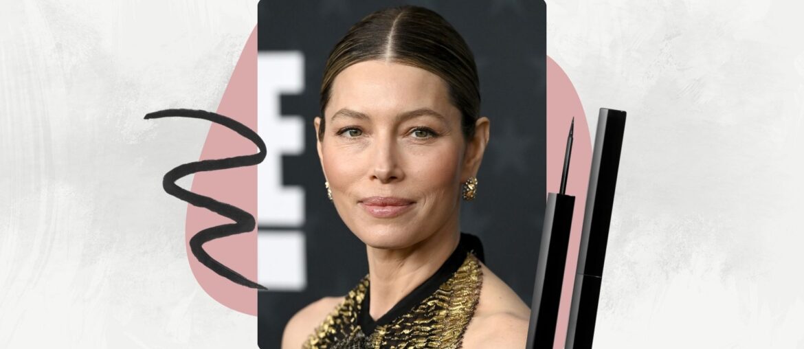 Jessica Biel's 'micro wing' is the easy liner look we needed