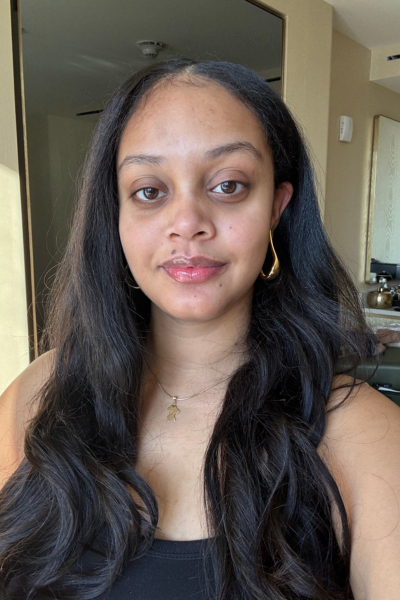 Shauna Beni-Haynes before and after testing Charlotte Tilbury's Magic Serum Crystal Elixir