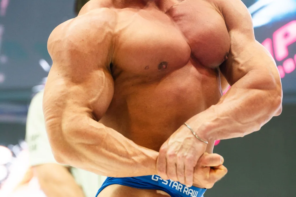 A man flexing his muscles